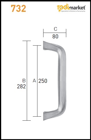 Maniglione 732 /250 cromo satinato omporro