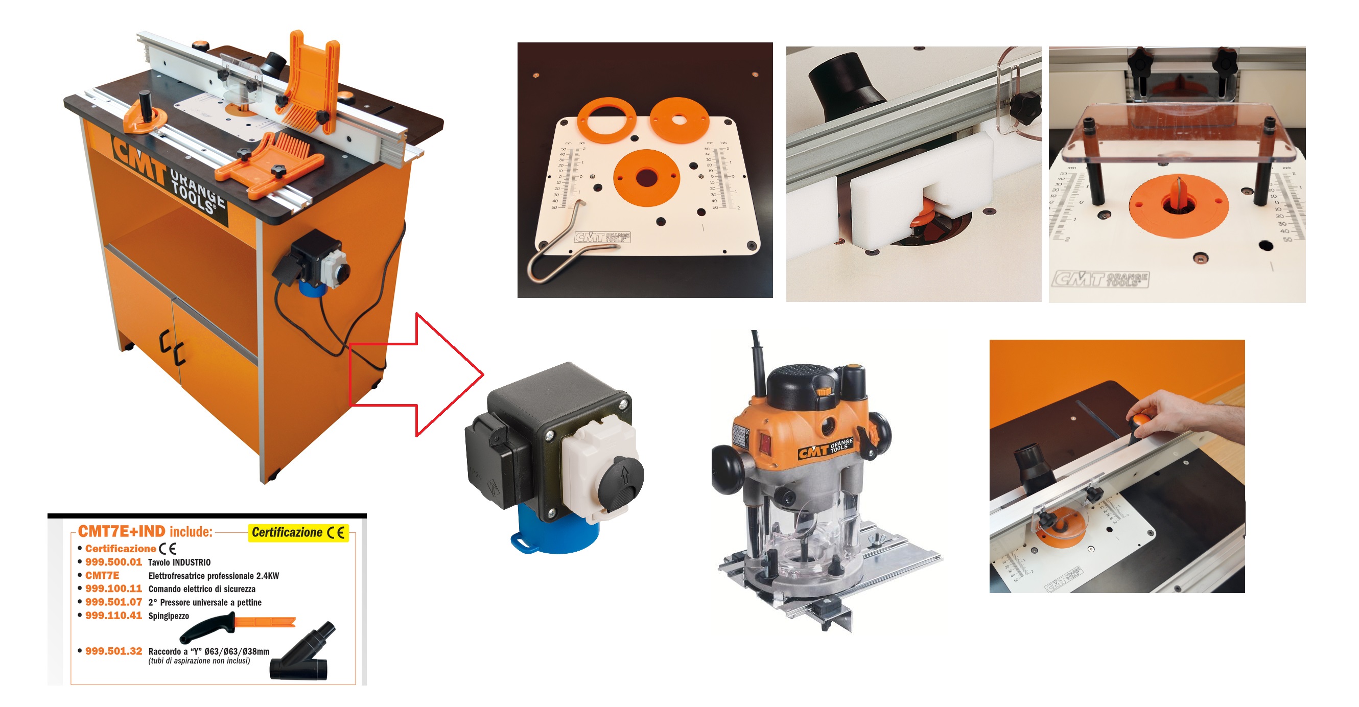  Tavolo Industrio NEW con elettrofresatrice CMT7E+IND 