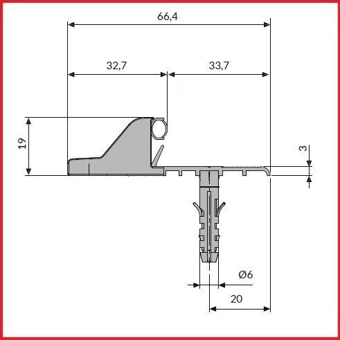 Soglia antipioggia alluminio D-Rain - Variante: marrone cm105