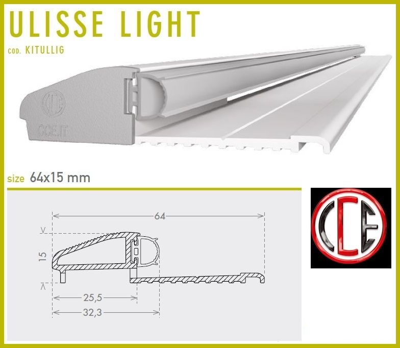 Soglia antipioggia alluminio Ulisse - Variante: Lunghezza cm103 bianco