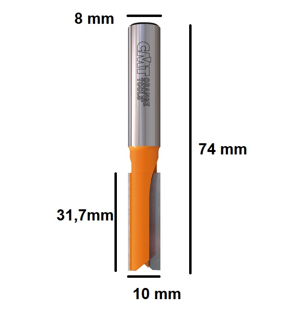 Fresa a taglienti dritti gambo 6mm CMT 912.100.11