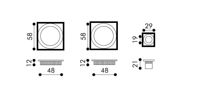 Kit maniglie quadre ad incasso