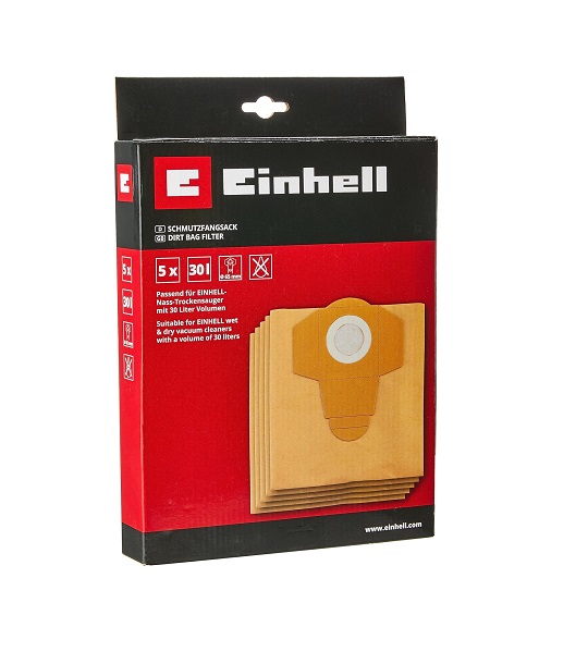  Sacchetti Filtro in carta 30 litri (5 pezzi) 23.511.70 Einhell 