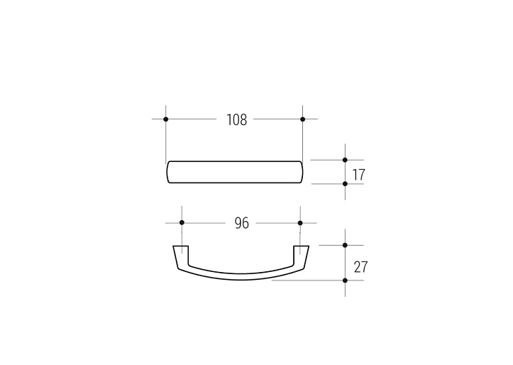 Maniglia plastica 389 argento POL