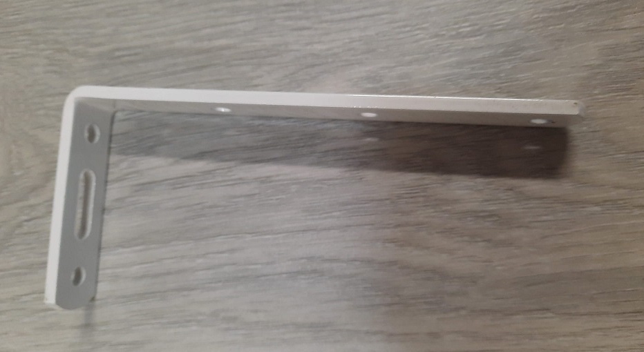 Mensola  in acciaio BIANCO spessore 4mm da 15 cm 